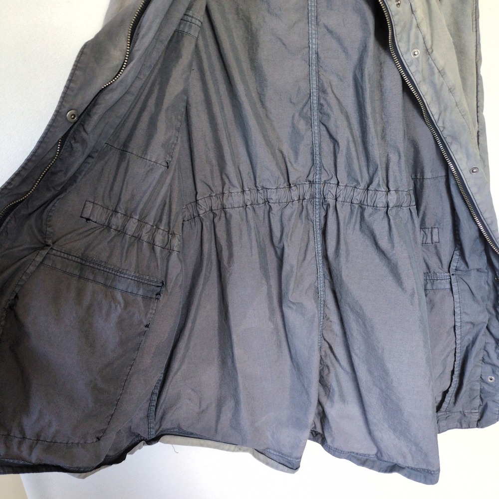 Free People Poplin Dolman Parka Jacket Green Gray Boho Utility Embroidered XS/S - Picture 4 of 14